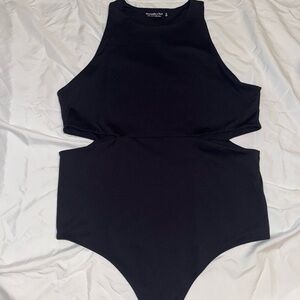 Abercrombie & Fitch Black Cutout One-Piece Bodysuit